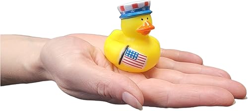 Miniatura 2 de Patos de goma geniales del 4 de julio con bandera de Estados Unidos (2 pulgadas) tamaño estándar. (paquete de 12) lindos juguetes de piscina de pato