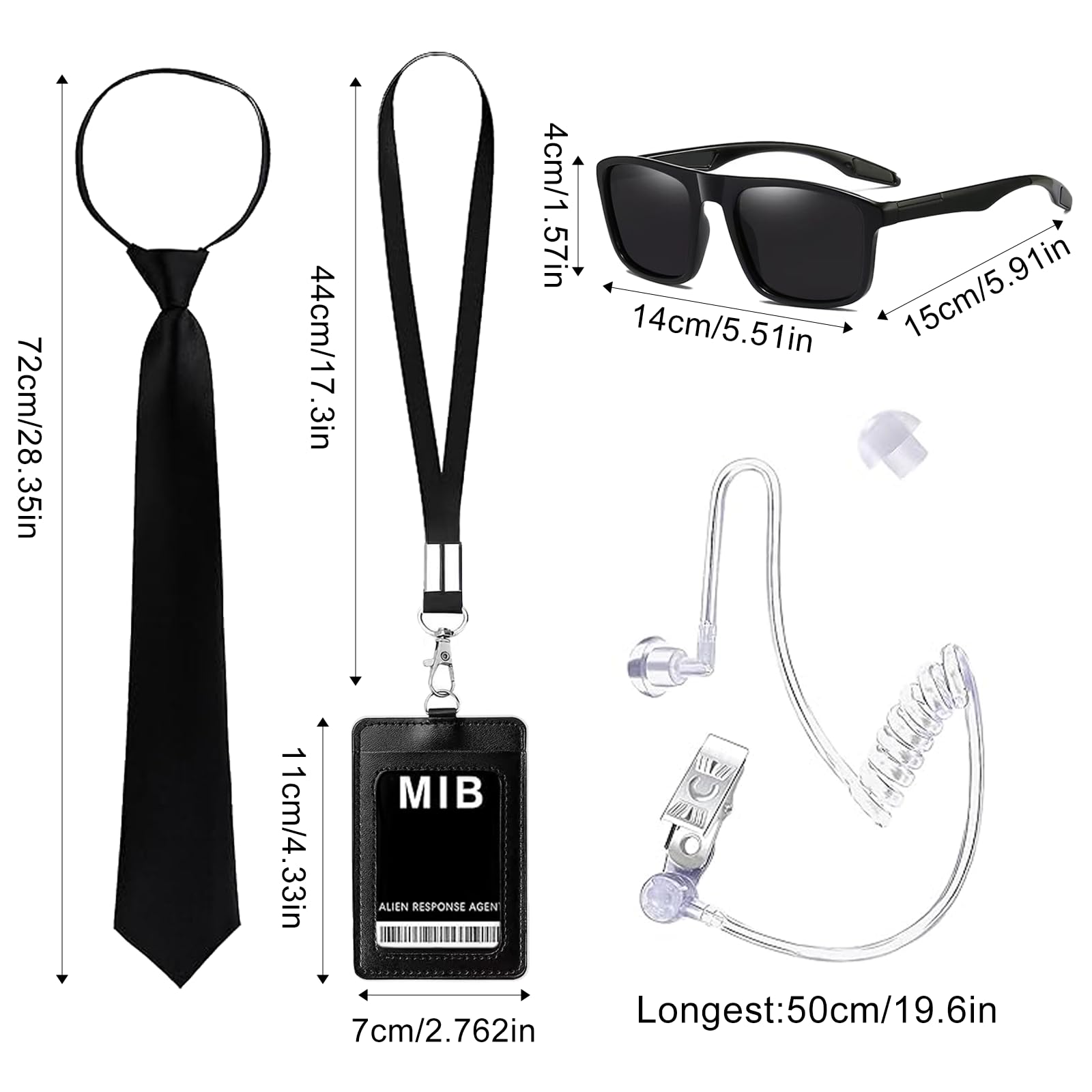 SEFIRST 6 Pcs Agent Costume Accessories Set, Men in Black Costume Accessories - Image 2
