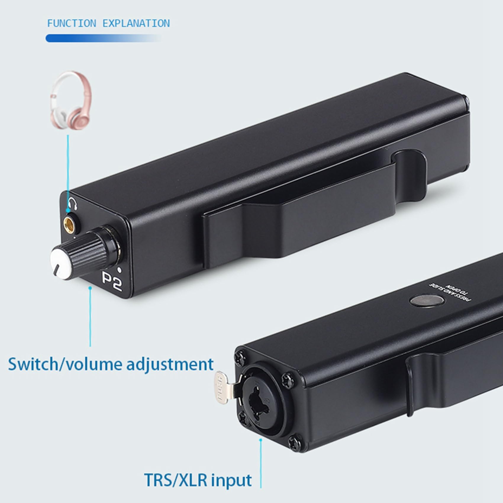 3X Amplificador de Auriculares P2, para Usar en Carretera, con Conmutación Instantánea Estéreo/Mono y Circuito de Ruido Ultrabajo para Bateristas y Cantantes en