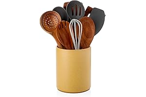 Nucookery Utensil Holder: Radiant Yellow Countertop Companion