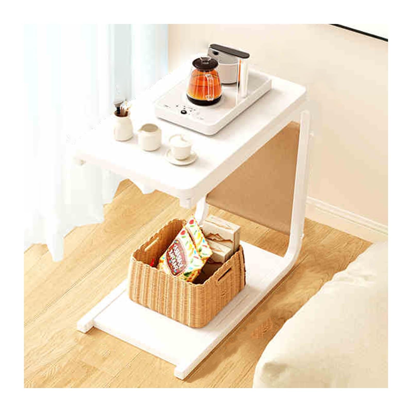 Mesa de sofá estrecha y elegante soporte de suelo para salón y dormitorio