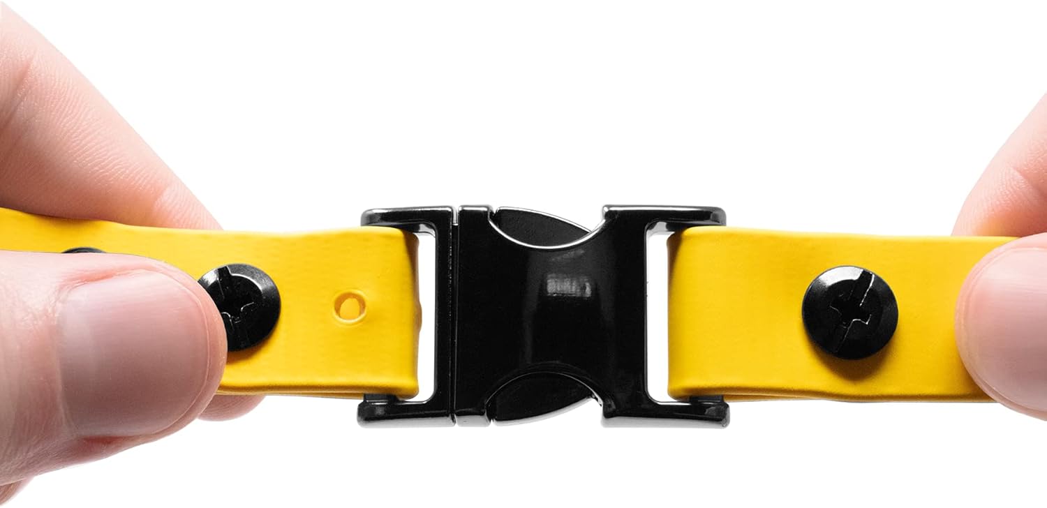 Educator 1-Inch Dog Training Collar Strap – ONLY Fits FE-580, ET-800 & UL-1200 Receivers – NOT Compatible with Mini Educator (ET-300/ET-400) – Quick Snap Biothane Bungee Collar, Yellow