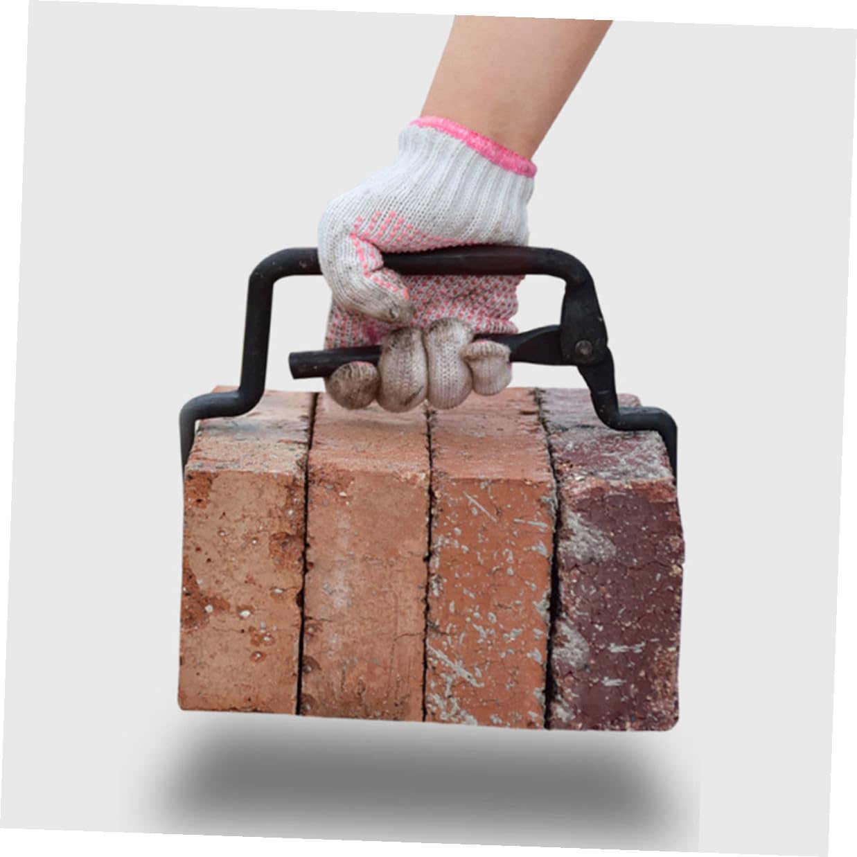 Pinza per Mattoni Regolabile in Acciaio 16Mm Morsetto per Trasporto e Sollevamento di 5 Blocchi Utensile Multifunzionale per Cantiere e Giardino