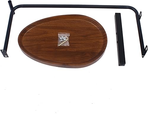 Miniatura 6 de Mesa auxiliar pequeña, mesa auxiliar en forma de C para aperitivos, café, cena, mesa auxiliar para sofá, dormitorio, sala de estar, nogal de 17.7