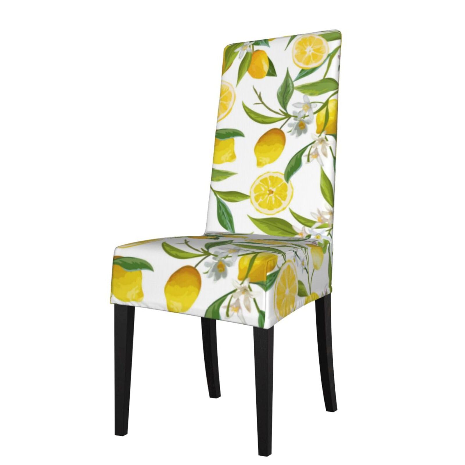 LKYMOH Patterned Exotic Lemon Tree Branches Yummy Delicious, Chair Covers Stretch Chair Slipcovers for Dining Room, for Party Pet Protection Universal Fit Soft Polyester