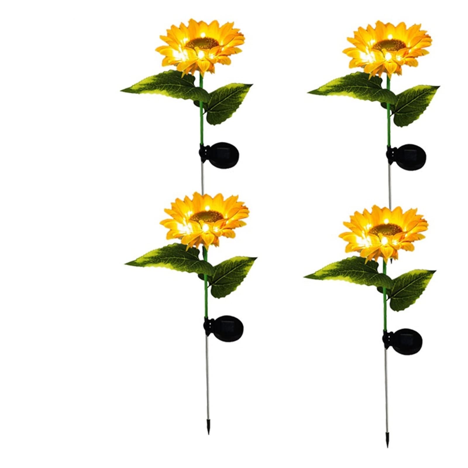 DELURA Luci solari a LED a forma di girasole Luci da giardino ricaricabili da 600 mAh Luci da esterno impermeabili for esterni for cortile di nozze (Color : 4Pcs)