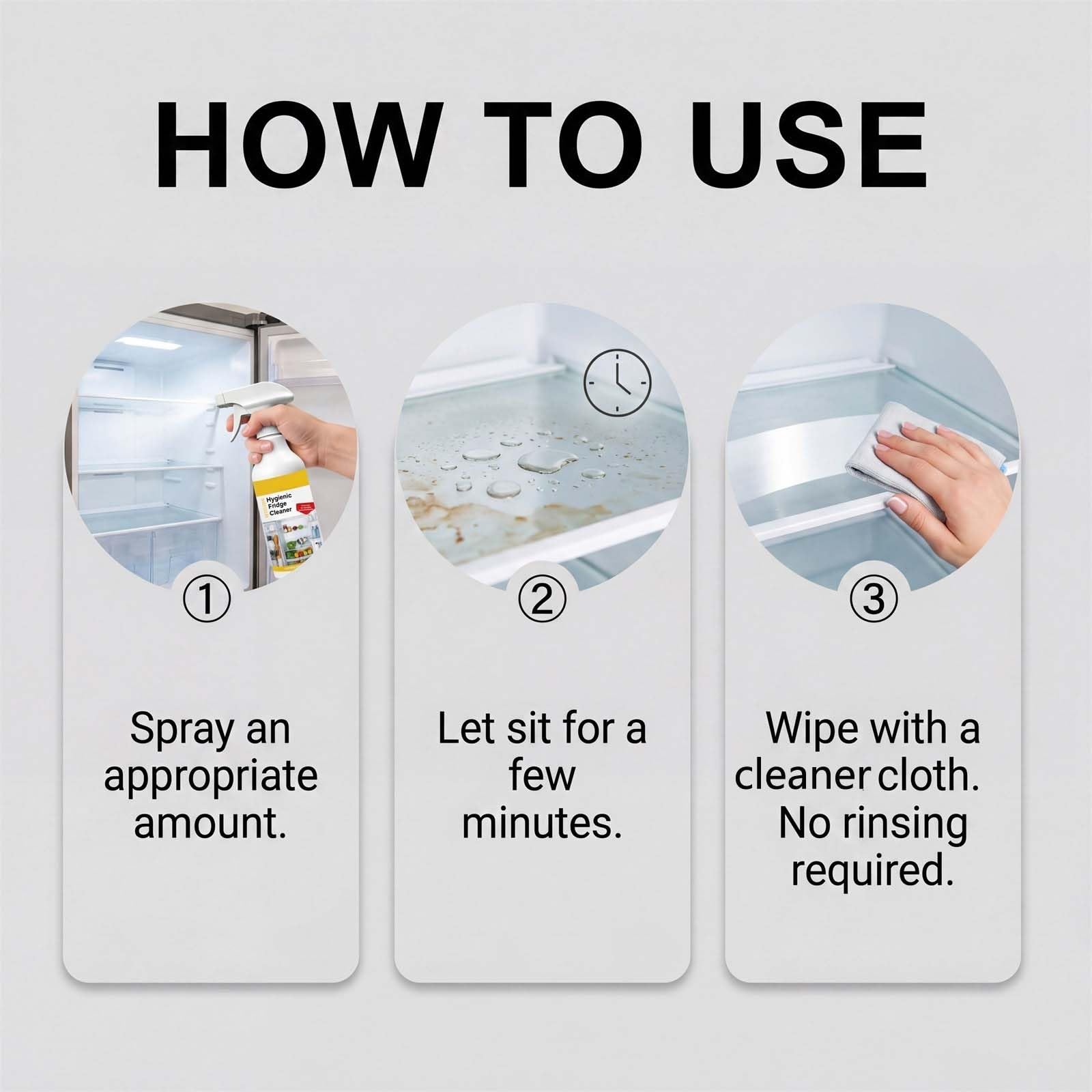 Limpiador de frigorífico de alta eficacia, spray de limpieza de frigorífico, limpiador multiusos para electrodomésticos, limpiador de refrigerador/ank, limpiador de acero inoxidable para frigorífico