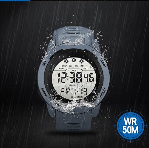 Miniatura 3 de Men's Outdoor Sports Watch Large Dial Easy-to-Read Digital Watch Multi-Functions LED Alarm Stopwatch Waterproof Wrist Watch for Men