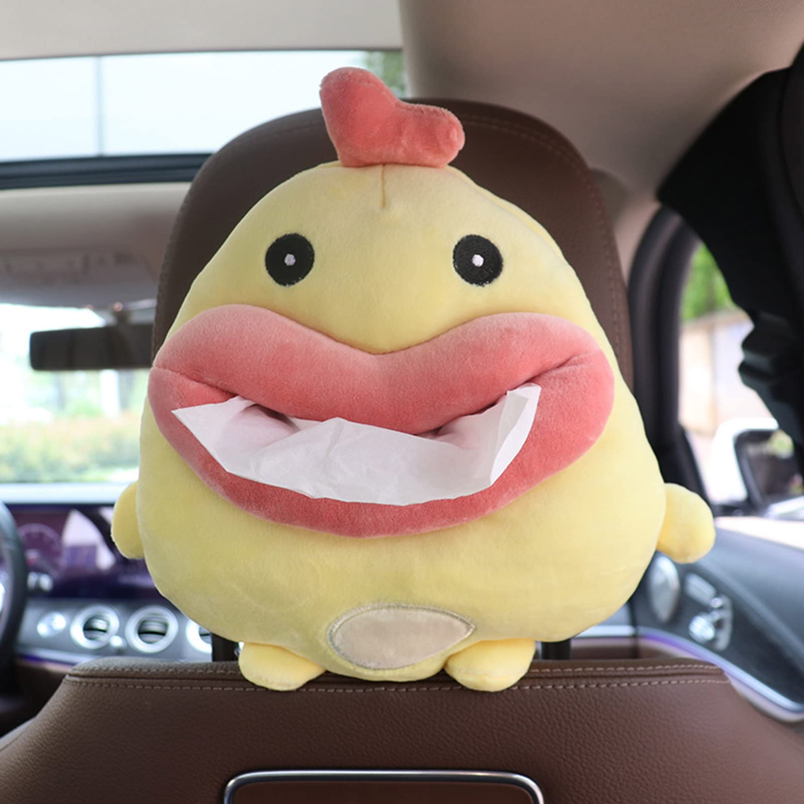 Custodia Per Fazzoletti In Peluche A Forma Di Testa D'Anatra, Morbida E Divertente, Per Auto E Casa, Con Fodera Impermeabile, Regalo Originale - 2