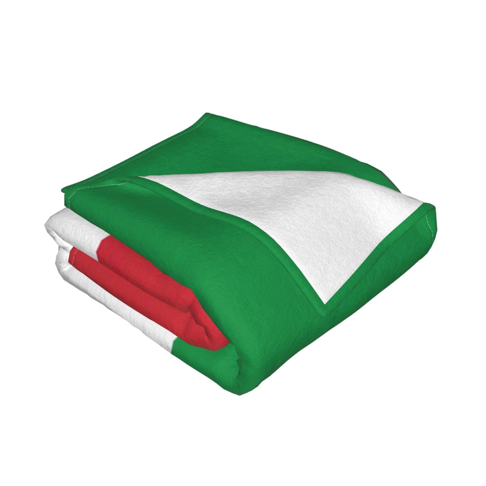 Coperta in pile ultra morbida con stampa bandiera italiana, comoda e leggera, calda coperta per letto, divano e viaggio
