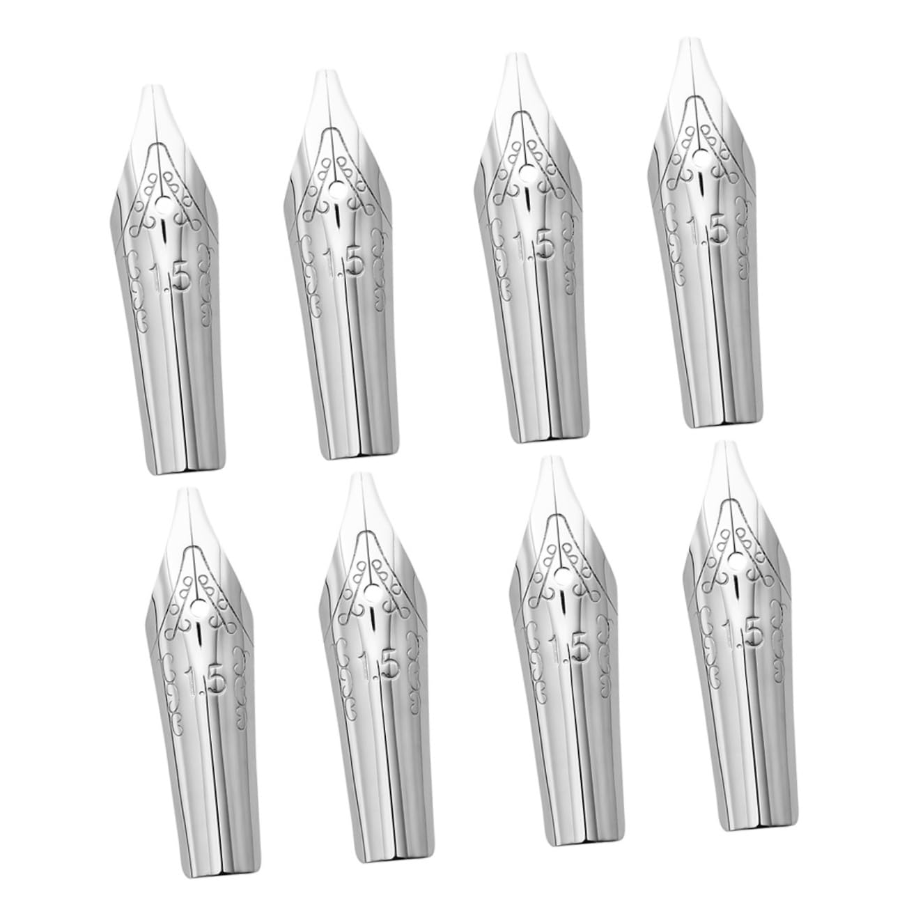 NAMOARLY 8pcs Metal Pen Nibs for Fountain Pens Replacement Nibs Smooth Writing for Students Girls