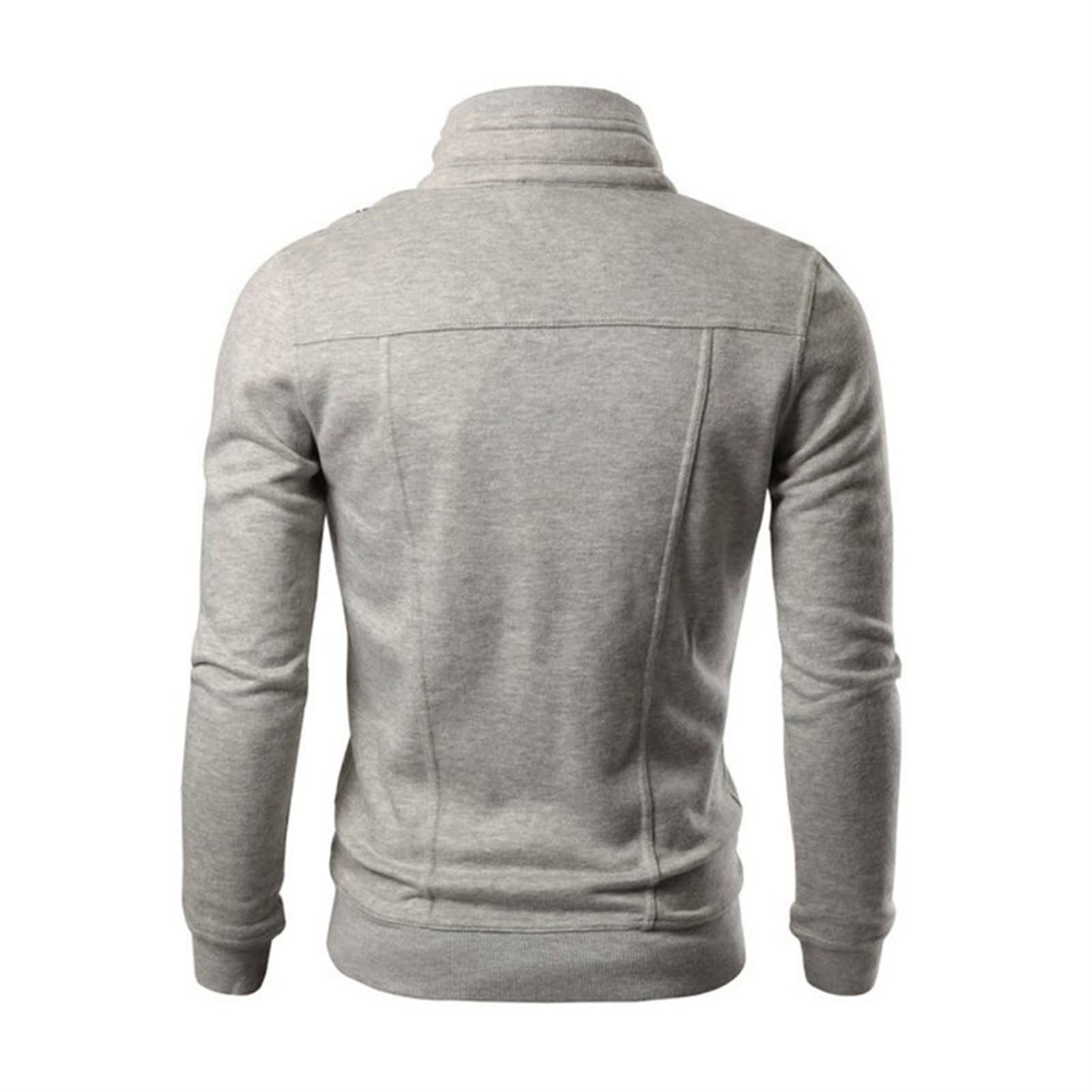 Maiyifu-GJ Men's Casual Winter Military Jacket Full Zip Lightweight Outdoor Army Jackets Stand Collar Coat with Multi Pocket (Grey,3X-Large)