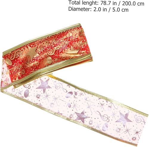 Miniatura 8 de BESTOYARD 12 rollos de 2 lazos de regalo de Navidad, lazo de regalo de Navidad, cinta de grogrén de Navidad, bolsa de regalo, camino de mesa de