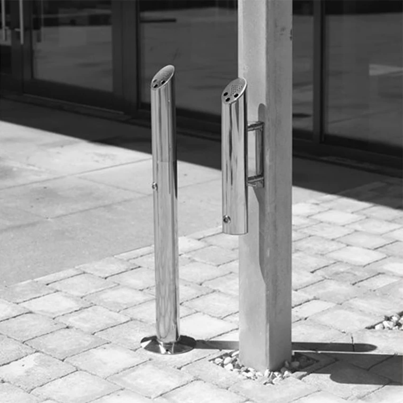 Popielniczka naścienna z cylindrem zewnętrznym, popielniczka ze stali nierdzewnej, zewnętrzna kolumna zamka patio, publiczny pojemnik na popielniczkę na papierosy