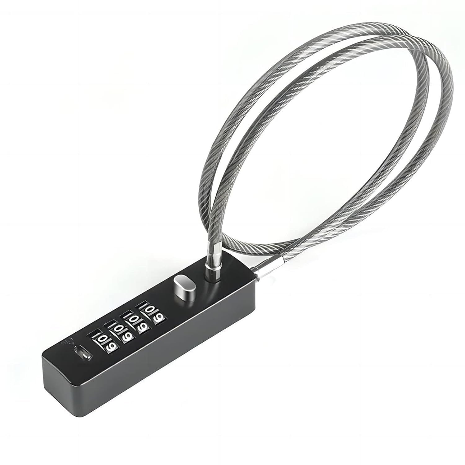 Cable Locks with Combination, 23-3/5 Inches Steel Cable 4-Digit Combination Lock with Resettable Code for Bikes, Lockers, File Cabinets, Wardrobes, Fences (Black)-image-35
