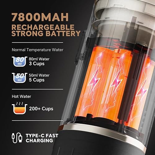 Miniatura 2 de BENFUCHEN Máquina de café espresso portátil para viajes, carga USB-C, cafetera eléctrica autocalentable, mini cafetera de 19 bar sobre la marcha