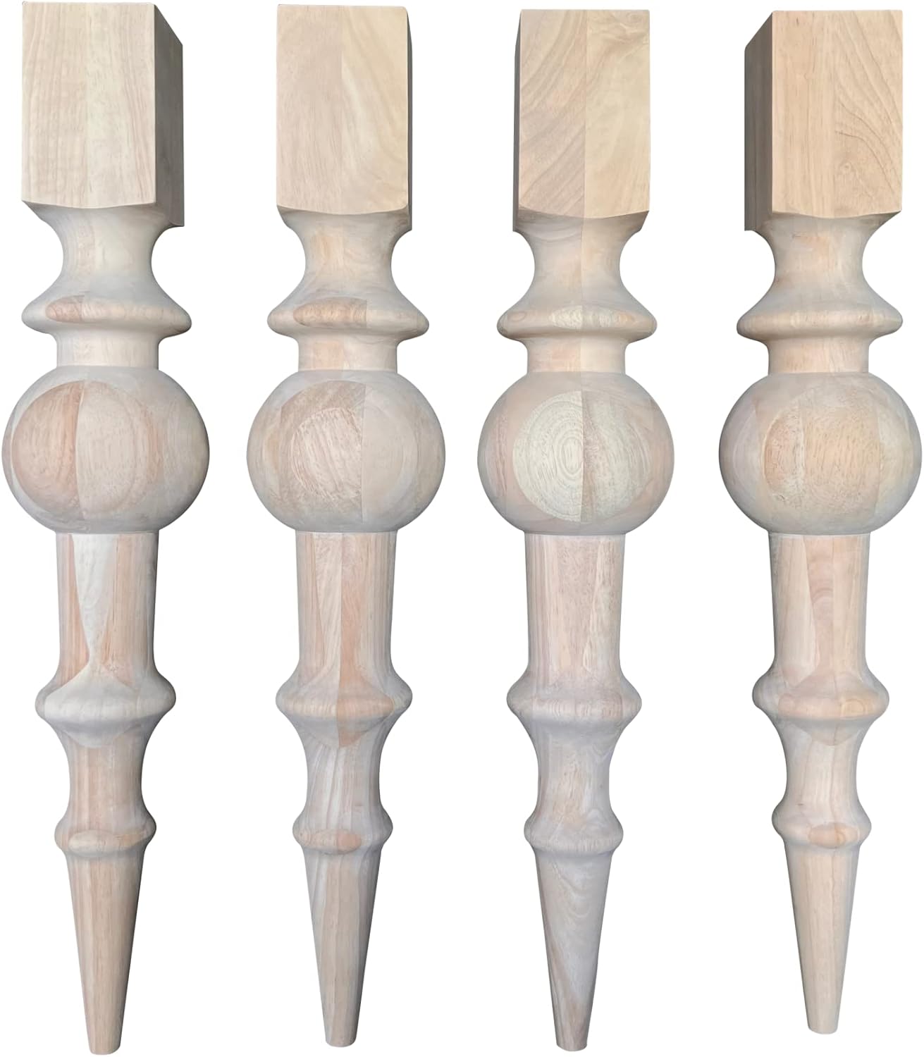 DESIGN 59 28.5" Unfinished Wood Table Legs (Set of 4), Maple Family Parawood
