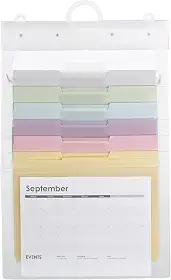 Smead Organizador de parede em cascata geração 2, 6 bolsos, tamanho carta, (92064), Transparente/pastéis