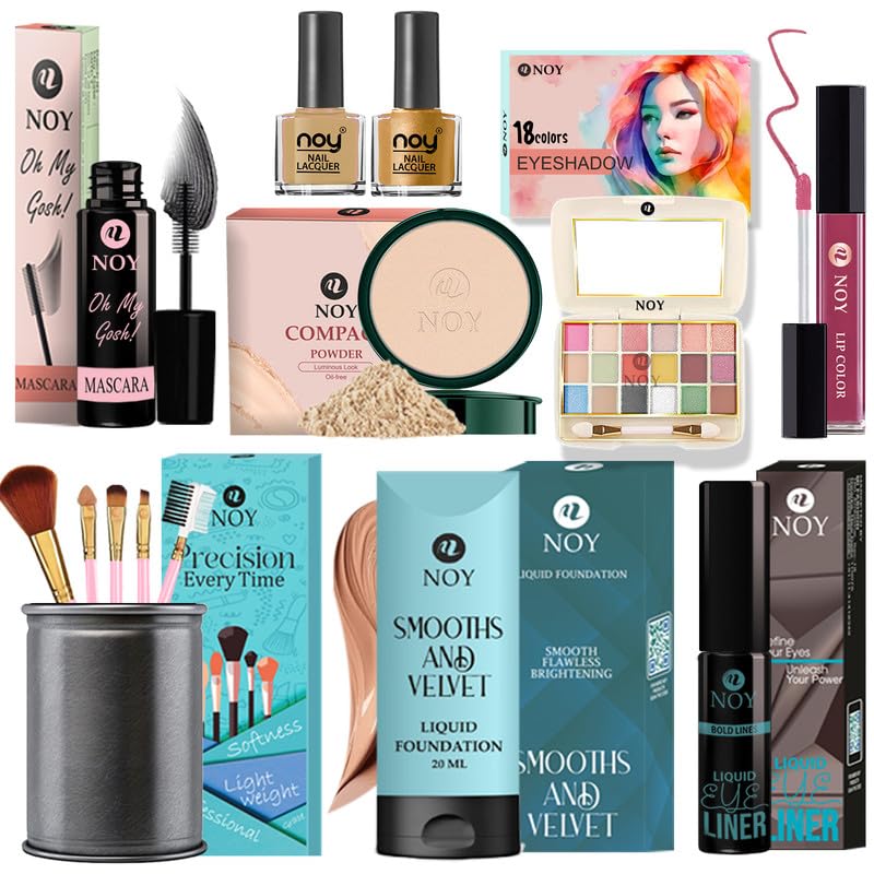 Noy Makeup Kit For Combination Skin Women Ultimate Makeup Set Perfect For Beginners And Makeup Enthusiasts Perfect For A Smooth, Matte Finish Pack Of 13#Ny062