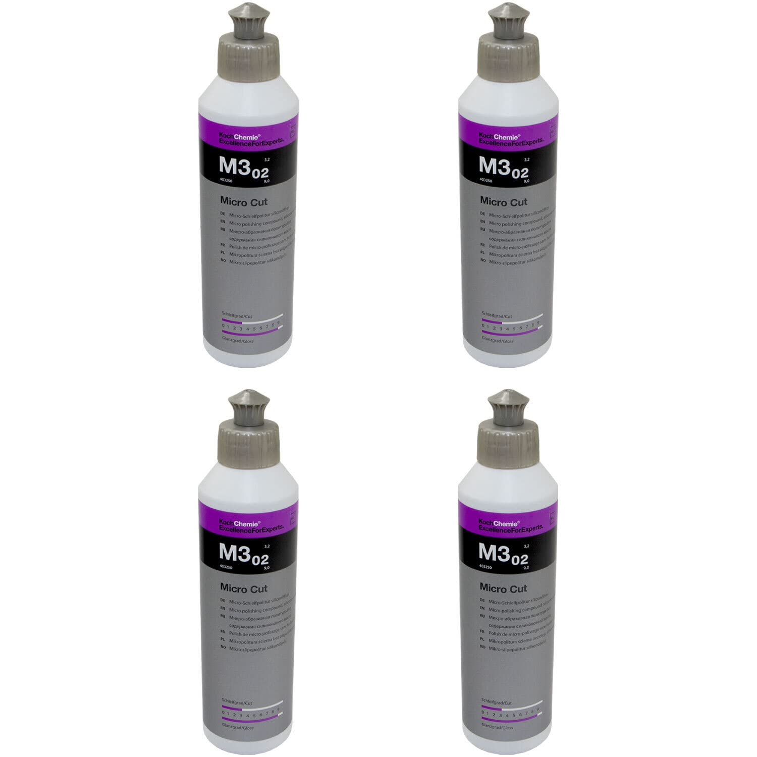 Micro abrasivo sin aceite de silicona Micro Cut & Finish M3.02 Koch Chemie 4 x 250 ml