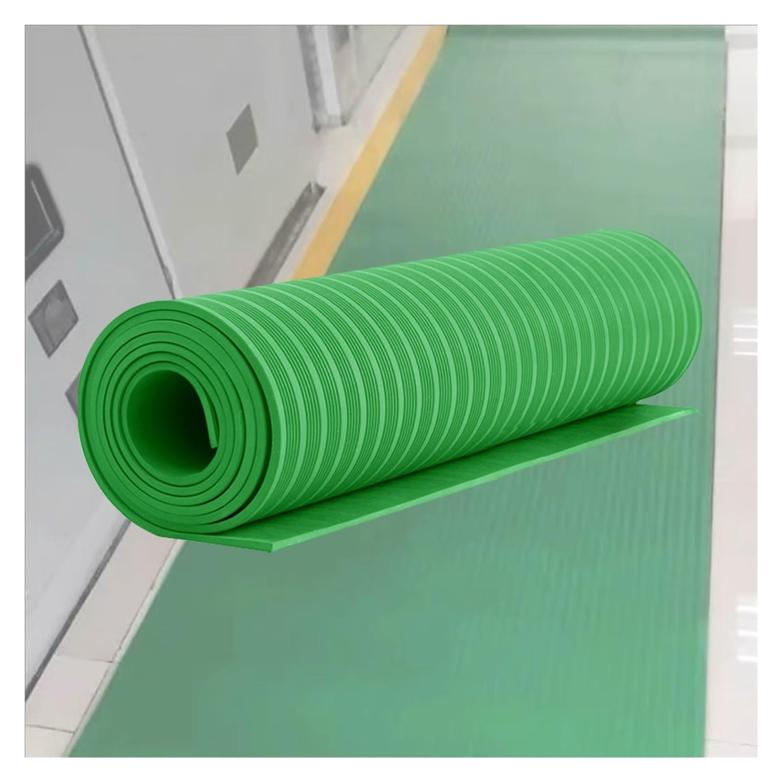 Distribution Room Insulated Rubber Mat Cuttable, Waterproof Non Slip Electrical Insulating Mats for Power Electrician, Large Anti-electrocution Safety Matting 3ft Wide(Green,LxWxT 3' x 3 1/5' x 1/4