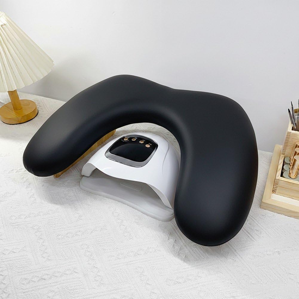 Cojín para las manos y reposabrazos para manicura, Nail Hand Pillow Non-Slip Arm Rest Manicure Cushion Multicolor 18.31x12.2x2.44in(Black)