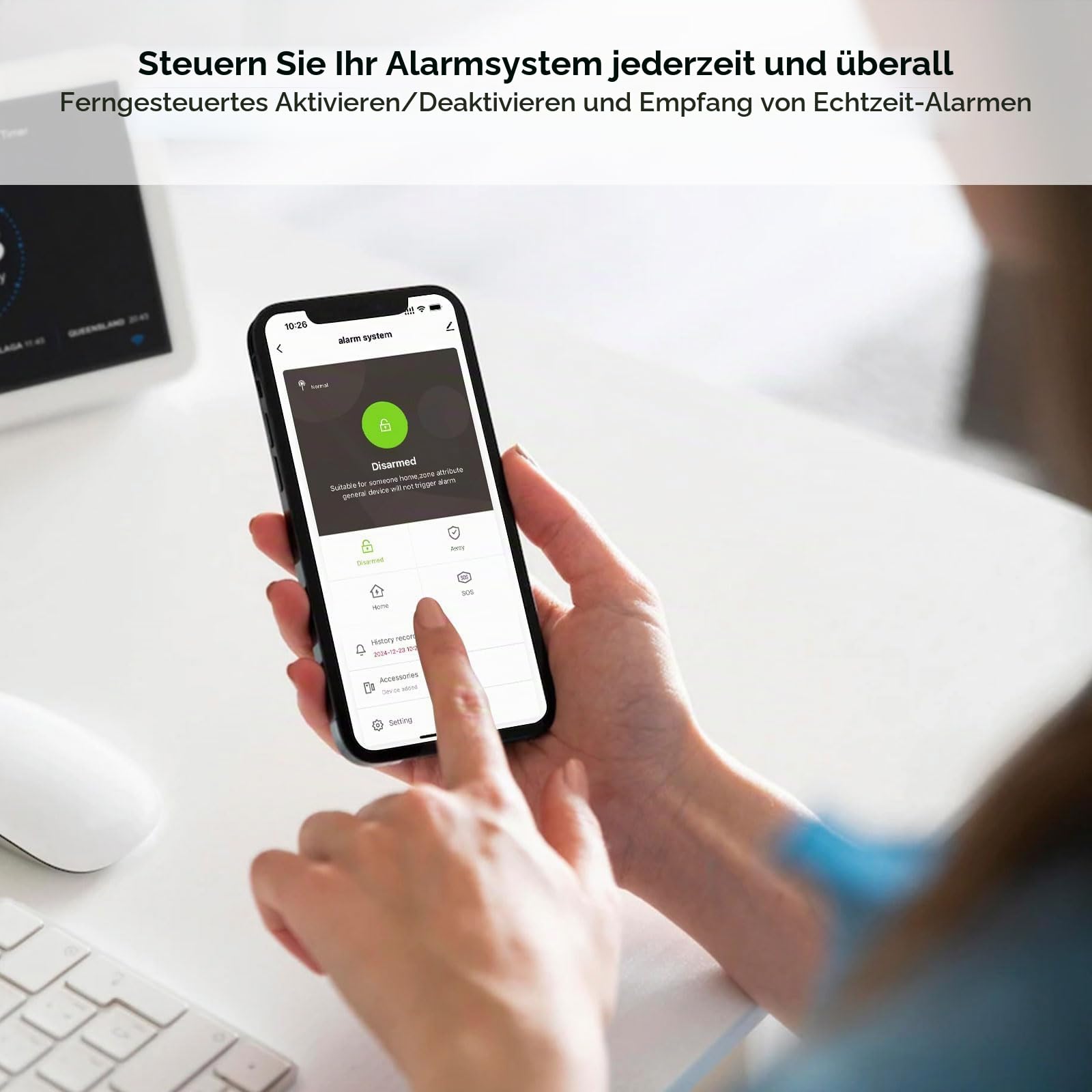 XNY 4G Alarmanlage Haus, WLAN Drahtloses Alarmanlage Wohnung mit APP-Benachrichtigung, 21 Stück(4 Bewegungsmelder, 8 Fenster Tür Sensoren, Fernbedienungen, Alarmsirene), Funktioniert mit Alexa
