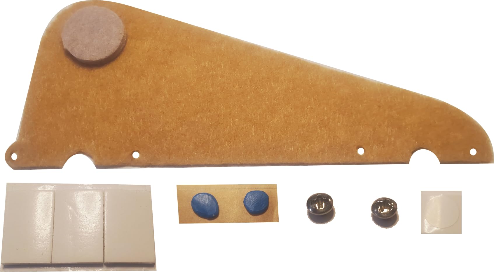 No Drill, Screwless Pickguard Mount Kit for Les Paul guitars (Pickguard not included) with Silver Screws