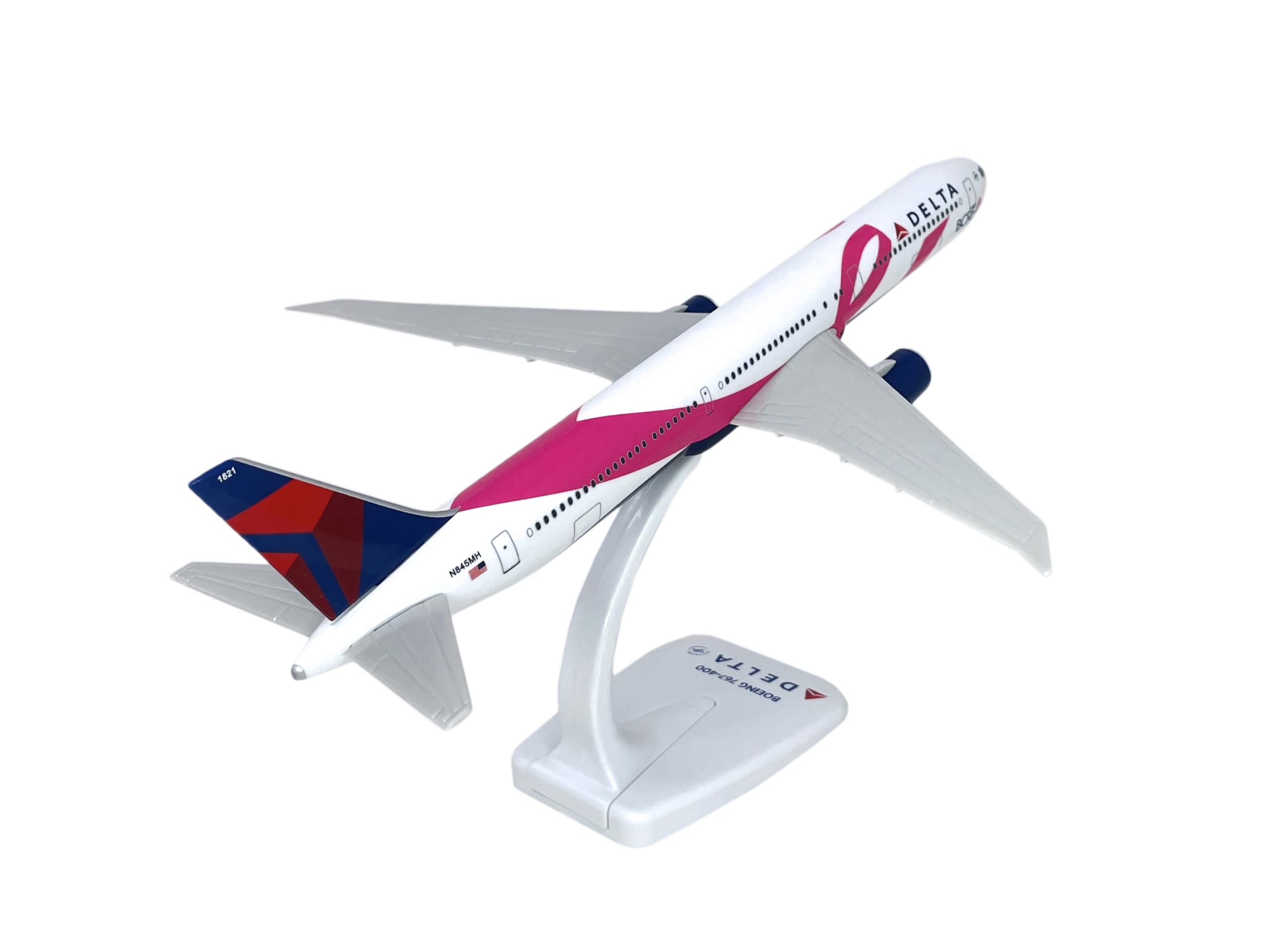Flight Miniatures Delta (07-Cur) BCRF 767-400 1:200 Scale - Plastic Snap-Fit Model Airplane - Collectible Replica of Delta Airlines Model Boeing Aircraft - Part #ABO-76740H-009