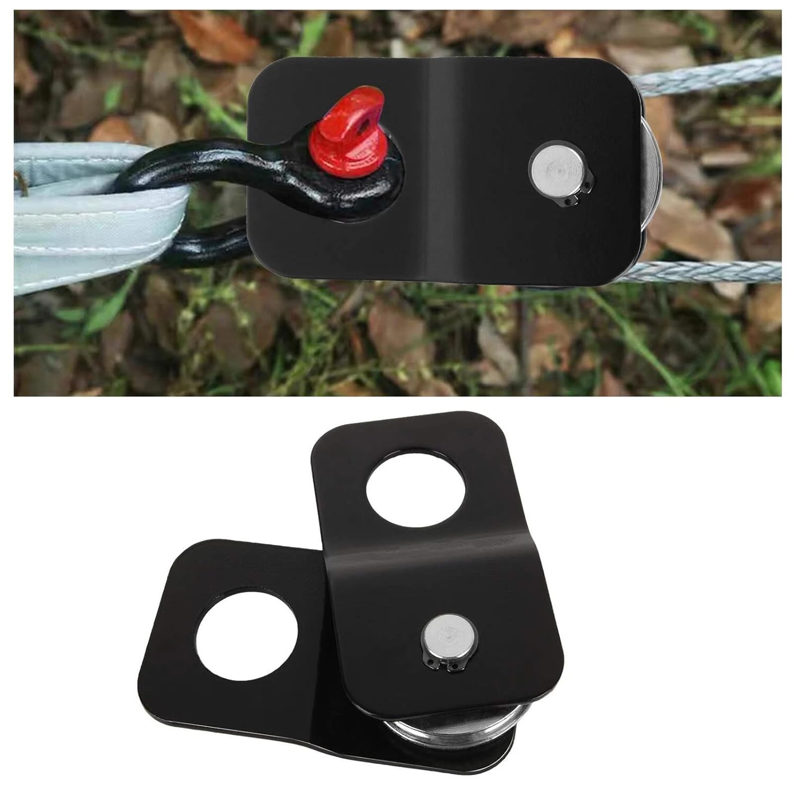 Poulie de renvoi en acier pour treuil forestier jusqu'à 4t de charge, roue de direction pour déviation du câble avec parties latérales mobiles, treuil forestier, roue de câble tout-terrain