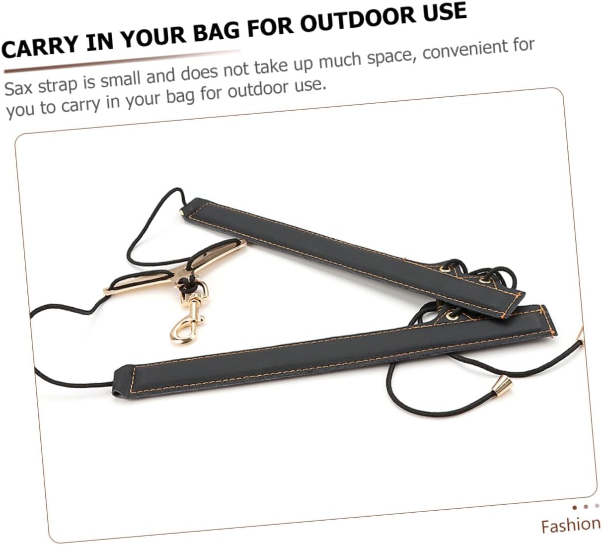 Abaodam Gold Thread Saxophone Strap for Alto Tenor Soprano Saxophones Padded Sax Harness with Adjustable Shoulder Belt for Wind Instrument Players