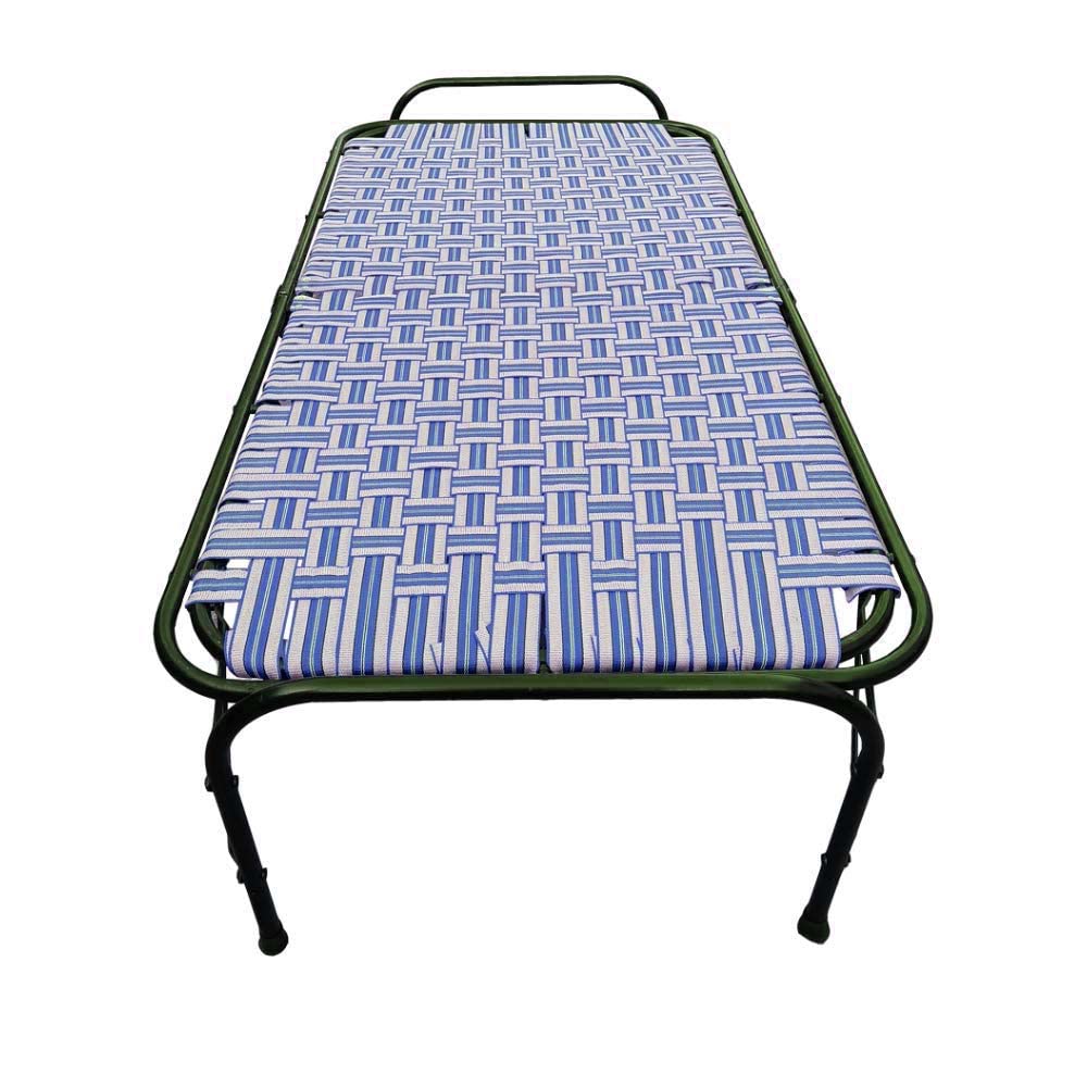 Double Pipe Folding Bed For Sleeping Double Size A1 Niwar 6 Leg Support Unique Design Heavy Duty Metal Frame| Portable | Multipurpose | Lightweight (Multicolor, 39X72 )