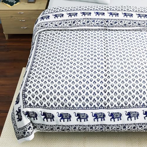 Image of EMIOUR 400 TC Pure Cotton Soft Jaipuri AC Quilt /Razai /Rajai Floral Print,Jaipuri razai Double Bed for Winter Printed (Design 9, Double Bed)