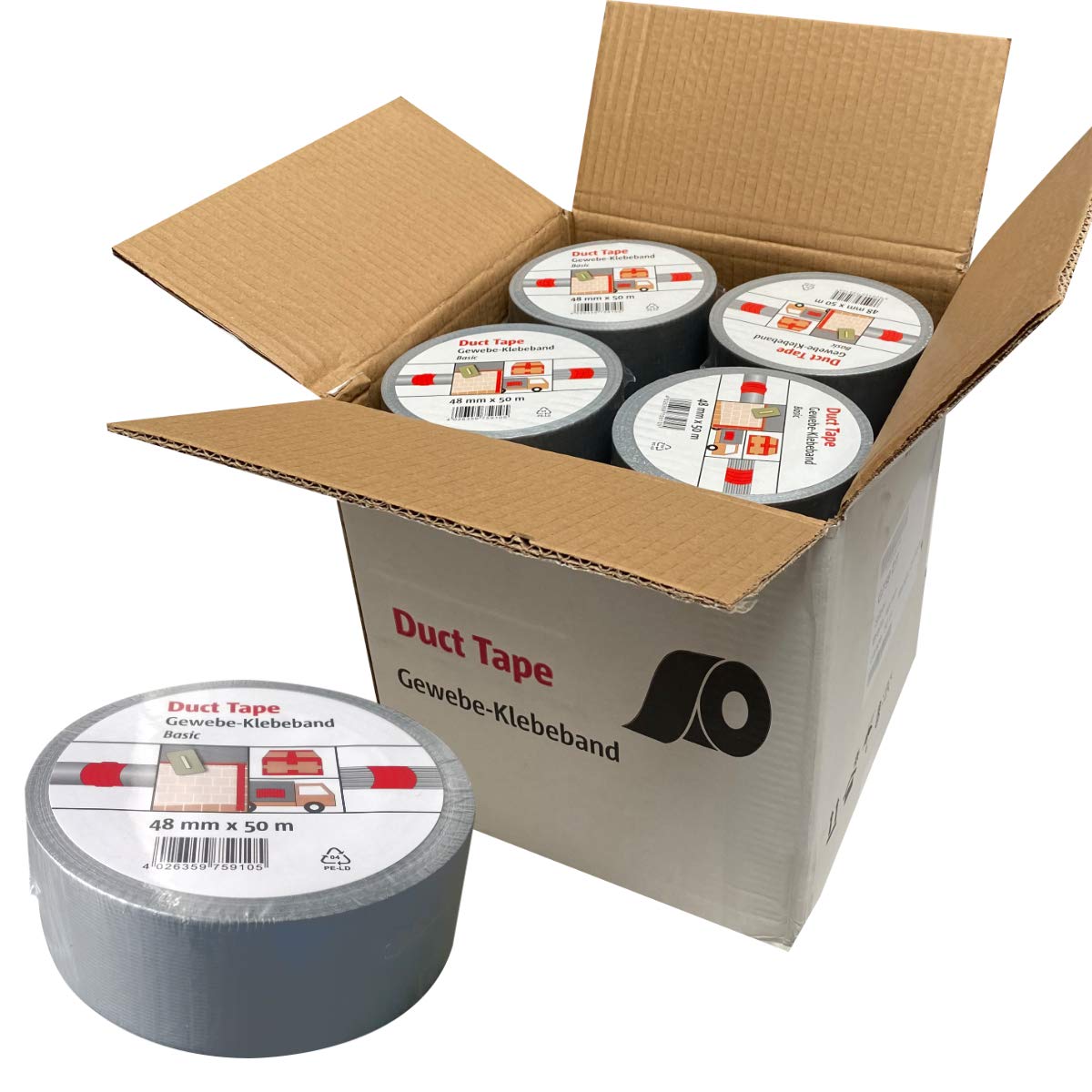 Duct Tape | 48mm x 50m | Gewebeband Reparaturband Panzerband Klebeband Steinband (24)