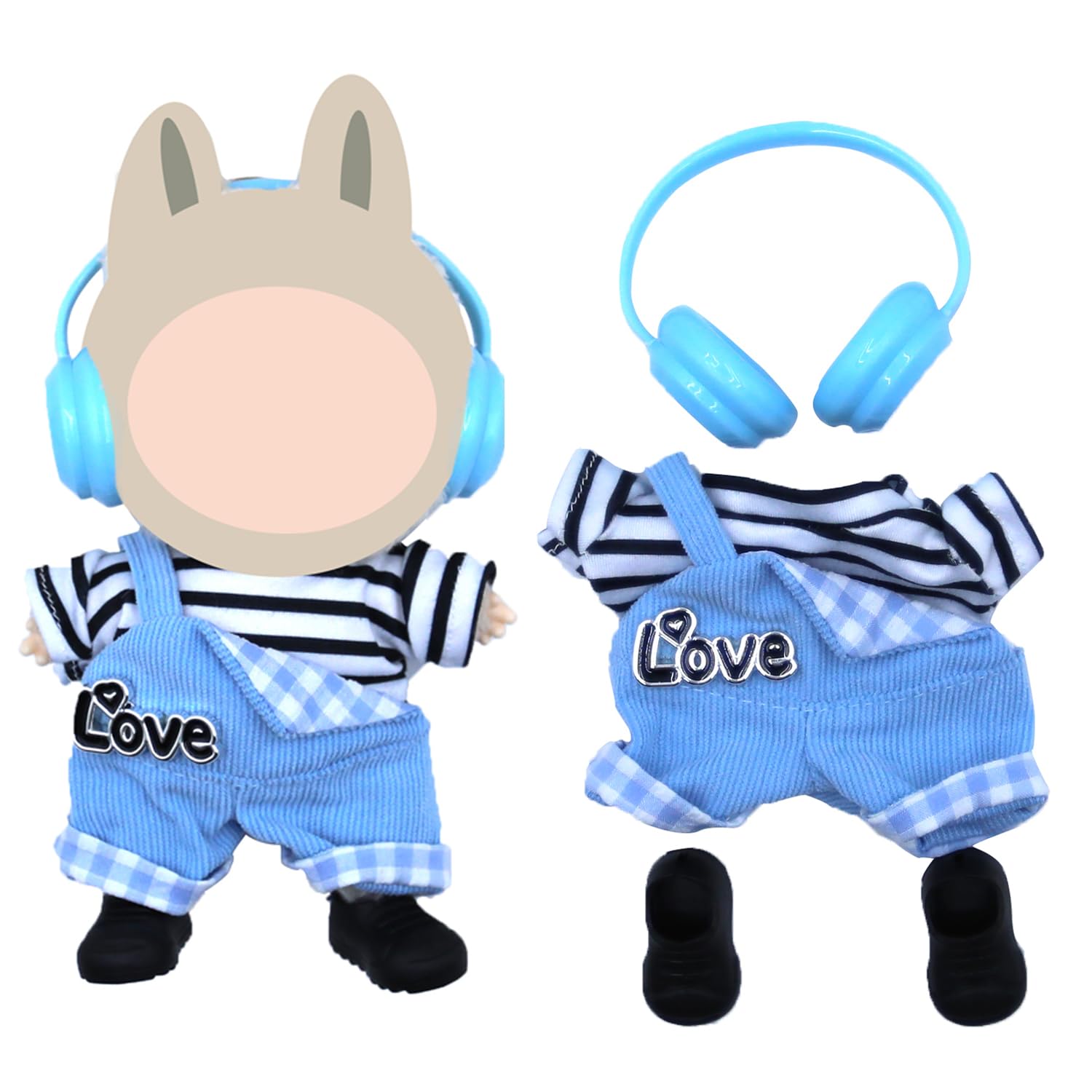 17cm Doll Clothes,Outfit Set Includes Shoes for 17cm Dolls-Fashion Premium Cute Easy Removable Doll Clothing Set with Accessories(No Doll)(
