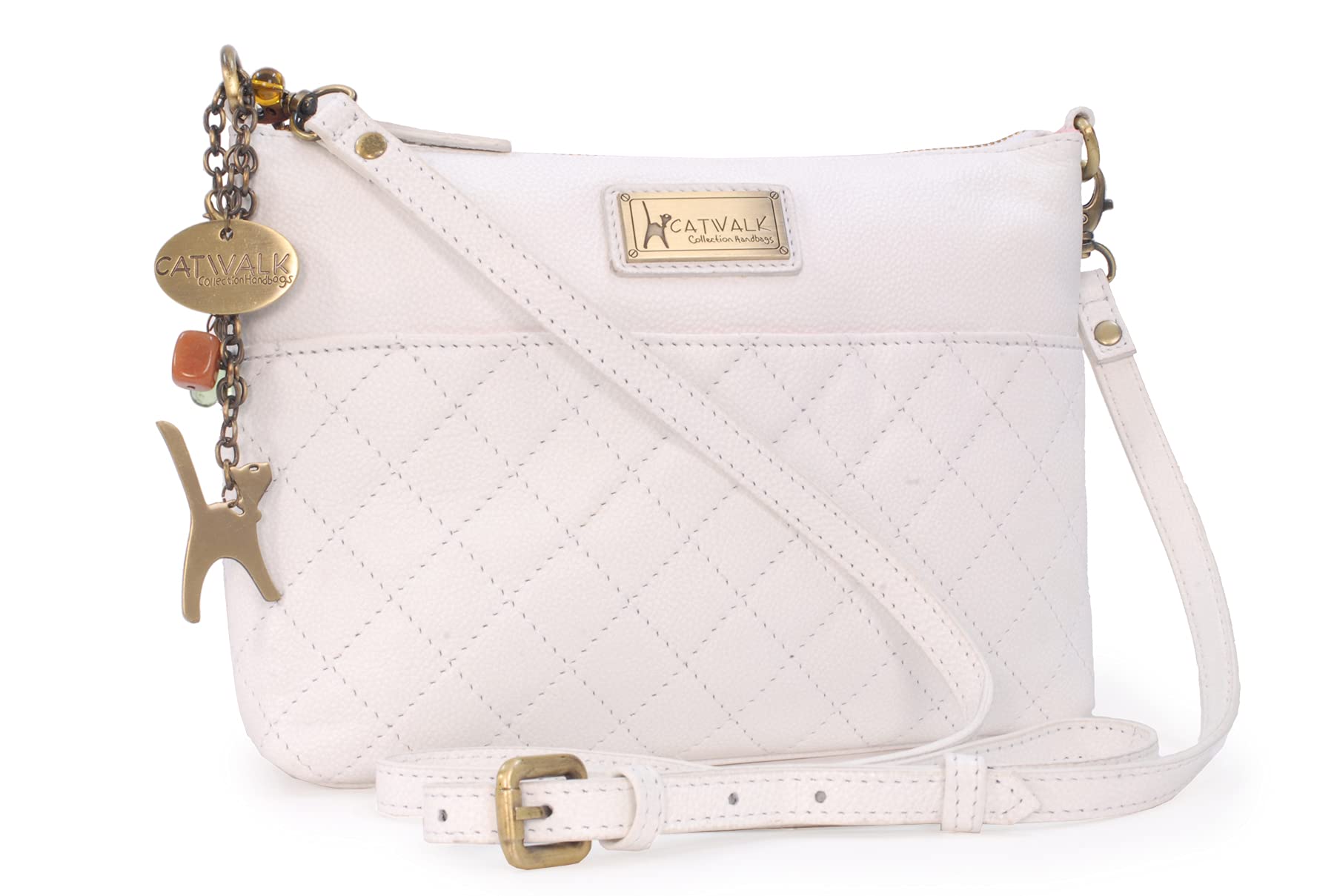 Catwalk Collection Handbags - Bolso Bandolera Pequeño de Mujer - Bolso de Mano de Piel Acolchado - Correa Ajustable - Bolsito de Verano - Josie