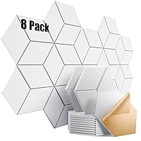 Vista 66 de paquete de 12 paneles acústicos autoadhesivos de alta densidad, paneles de espuma insonorizantes de 12 x 10 x 25/64 de pulgada, elegantes paneles