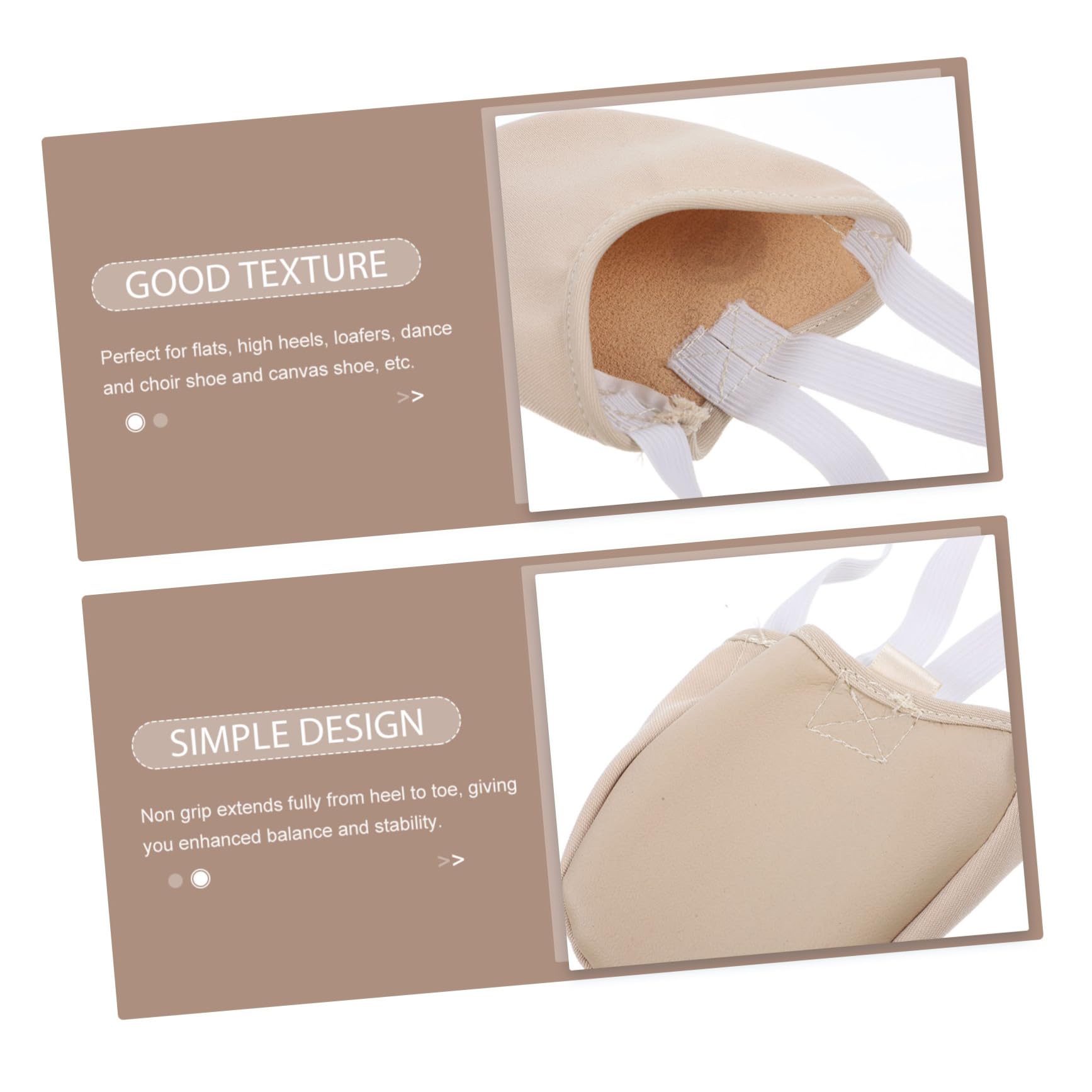 Healvian Calcetines de Ballet Transpirables para Mujer y Niña con Diseño de Sujeción el Tobillo, Tela de Algodón Beige y Buena Elasticidad para Yoga y Pilates