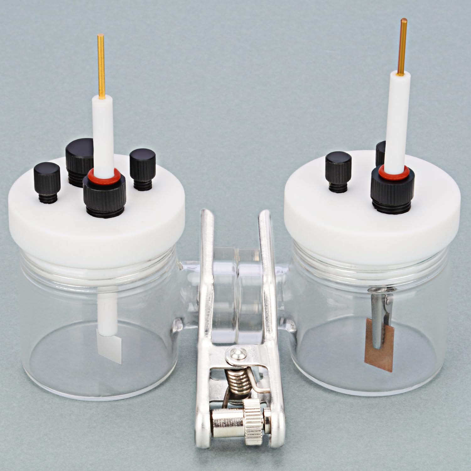 stonylab Electrodo de Titanio, Electrodo de Lámina de Titanio Multiusos con Placa de Lámina de Titanio de 10x10x0,1 mm y Cuerpo de PTFE para Electrolito de StonyLab Electrodo de Laboratorio