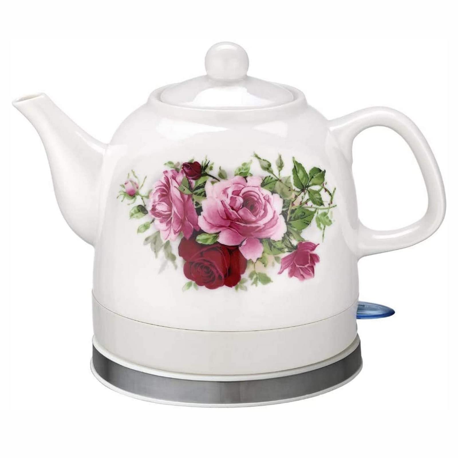 MYUYEE Soup Pot Electric Ceramic Cordless Kettle Teapot, Retro 1.5L Jug, 1200W Water Fast For Tea, Coffee, Soup, Oatmeal-Removable Base, Boil Dry Protection