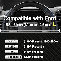 Vista 2 de West Llama - Funda para volante de automóvil (acolchado con diamante, negro y azul)