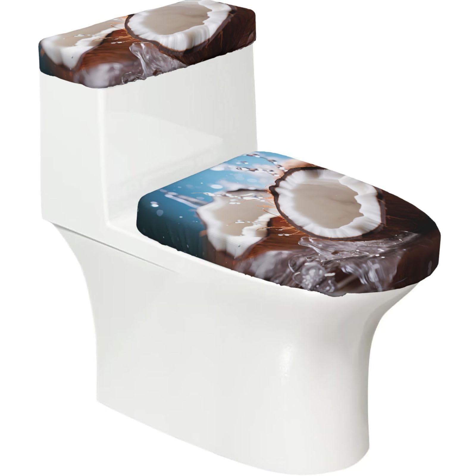 Mrowyc Black Pearl Printed Toilet Seat Set - Set Of 2 - Universal Toilet Seat Cover - Housewarming Birthday Christmas Gift