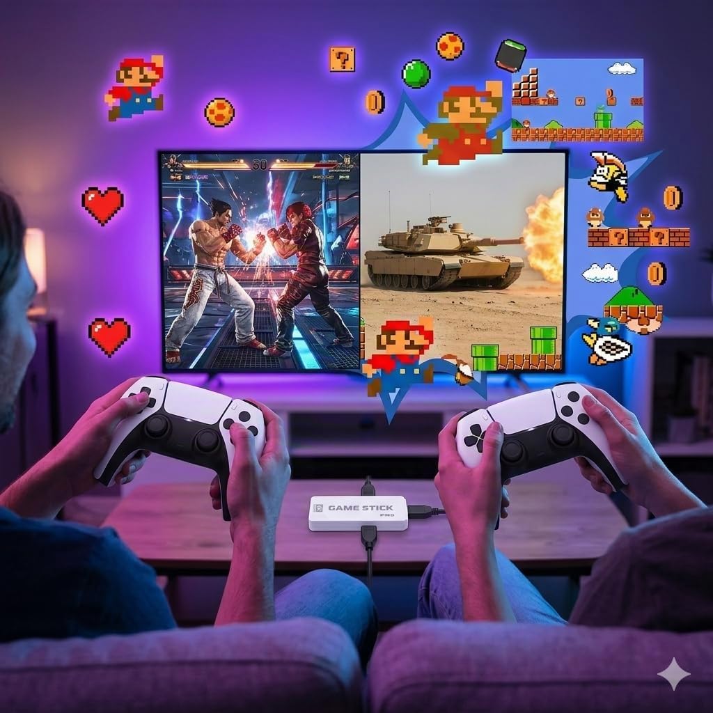 Console retrò HDMI con 2 controller wireless e raccolta di giochi integrata
