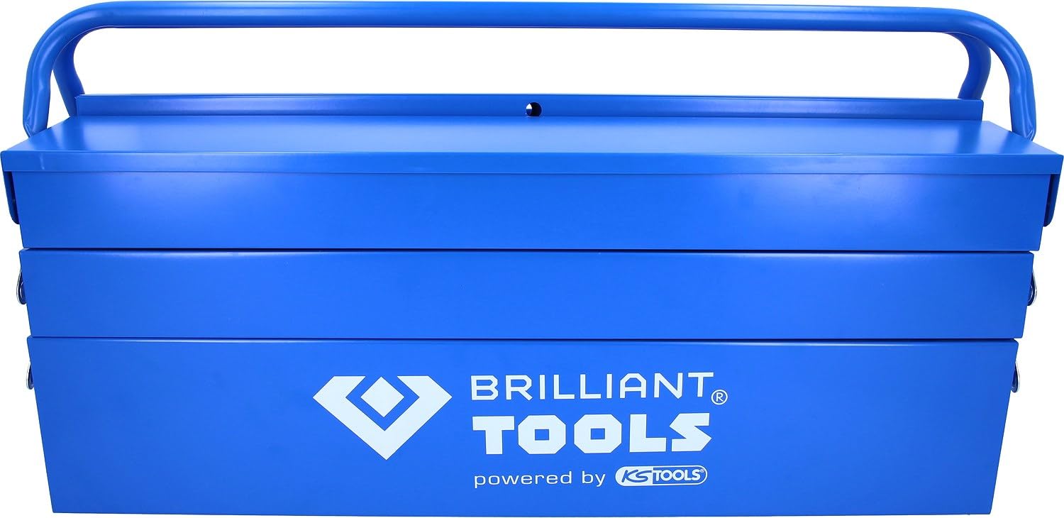 BRILLIANT TOOLS BT150800 Caja de herramientas metálica, plegable [Powered by KS TOOLS]