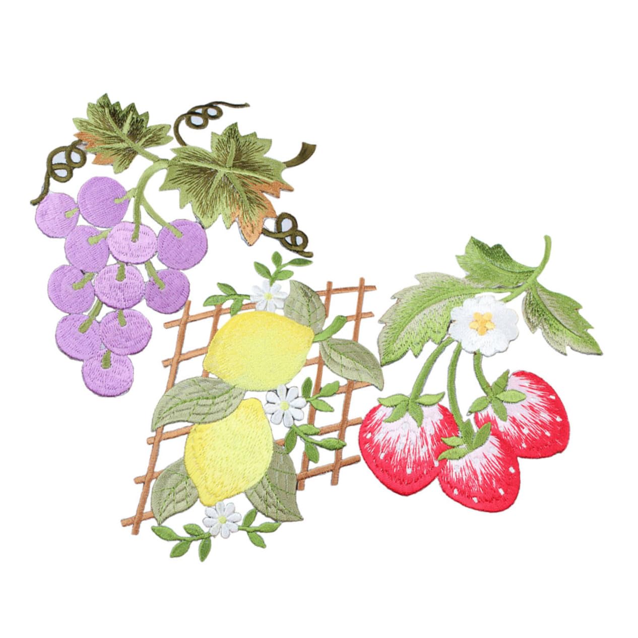 Angoily 5 Set Toppe Ricamate Frutta Per Cucire Applique Decorativi Per Giubbotti E Abbigliamento Design Fragola Per Riparazioni E Abbellimenti Tessili 3 Pezzi*5