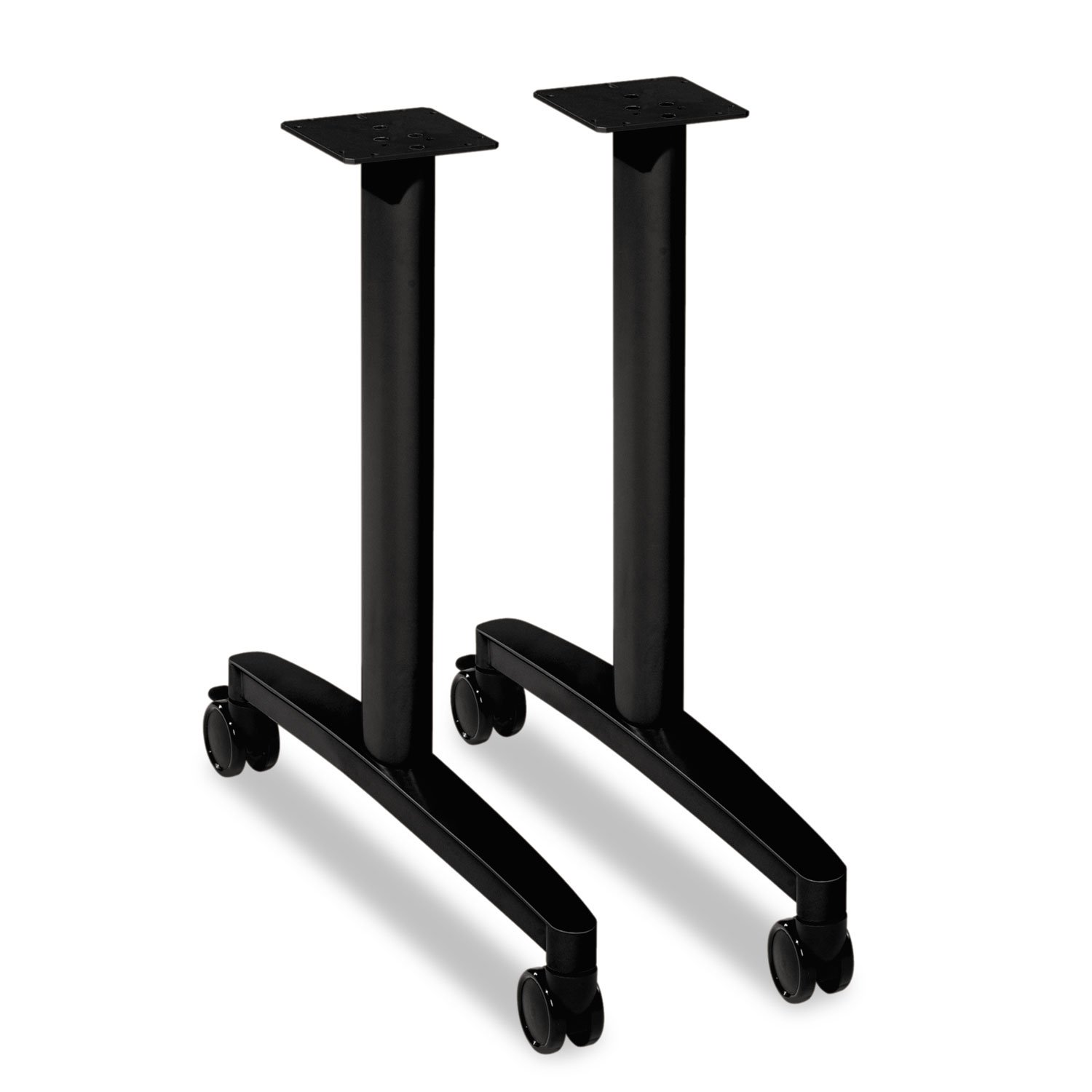 HON MTLEG24CP Huddle T-Leg Base for 24-Inch and 30-Inch Deep Table Tops, Black