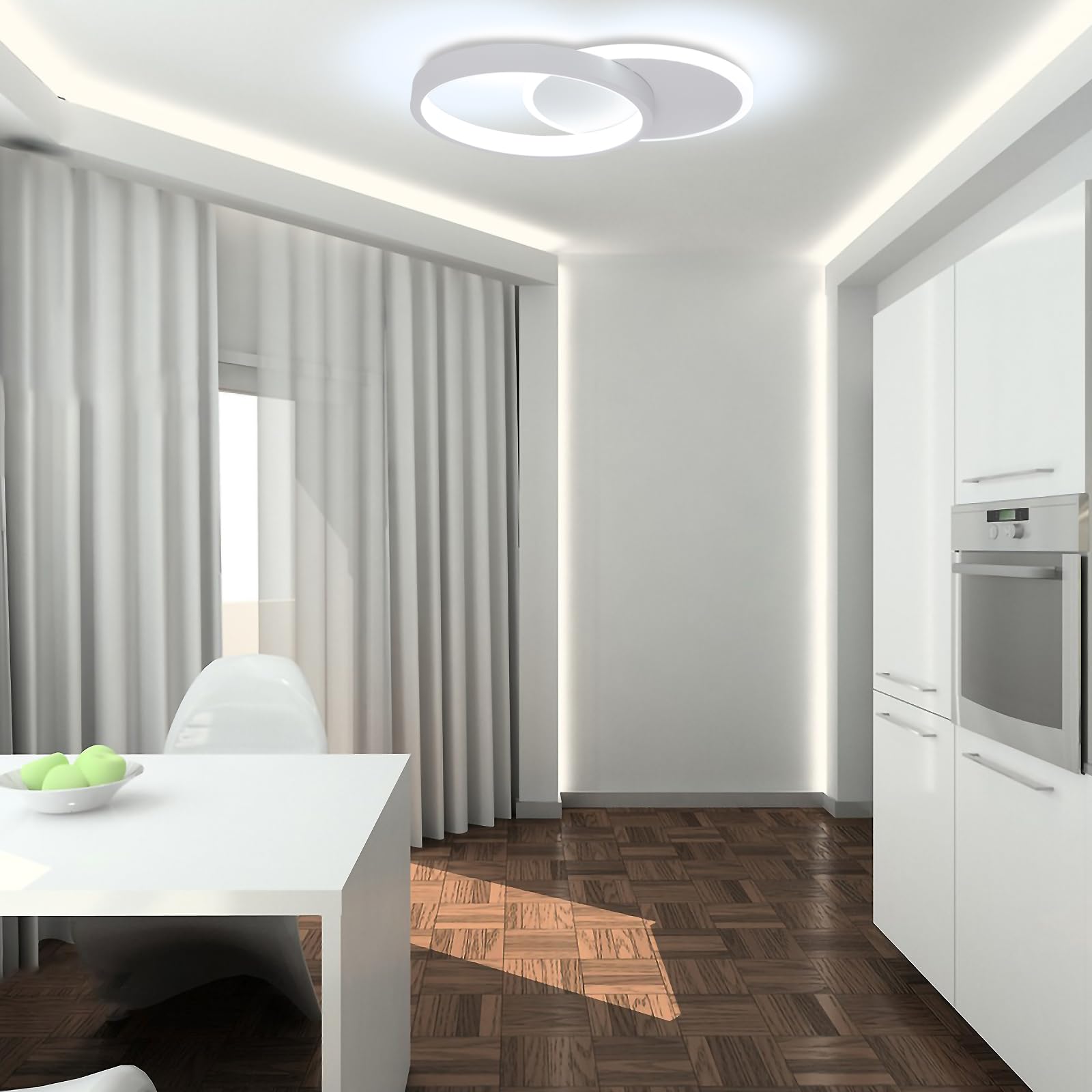 Aeyytoe Plafoniera LED Soffitto 24W 2400LM Plafoniere LED Moderno, Bianco Freddo 6000K Plafoniera Soffitto per Soggiorno Cucina Bagno Camera da Letto Corridoio