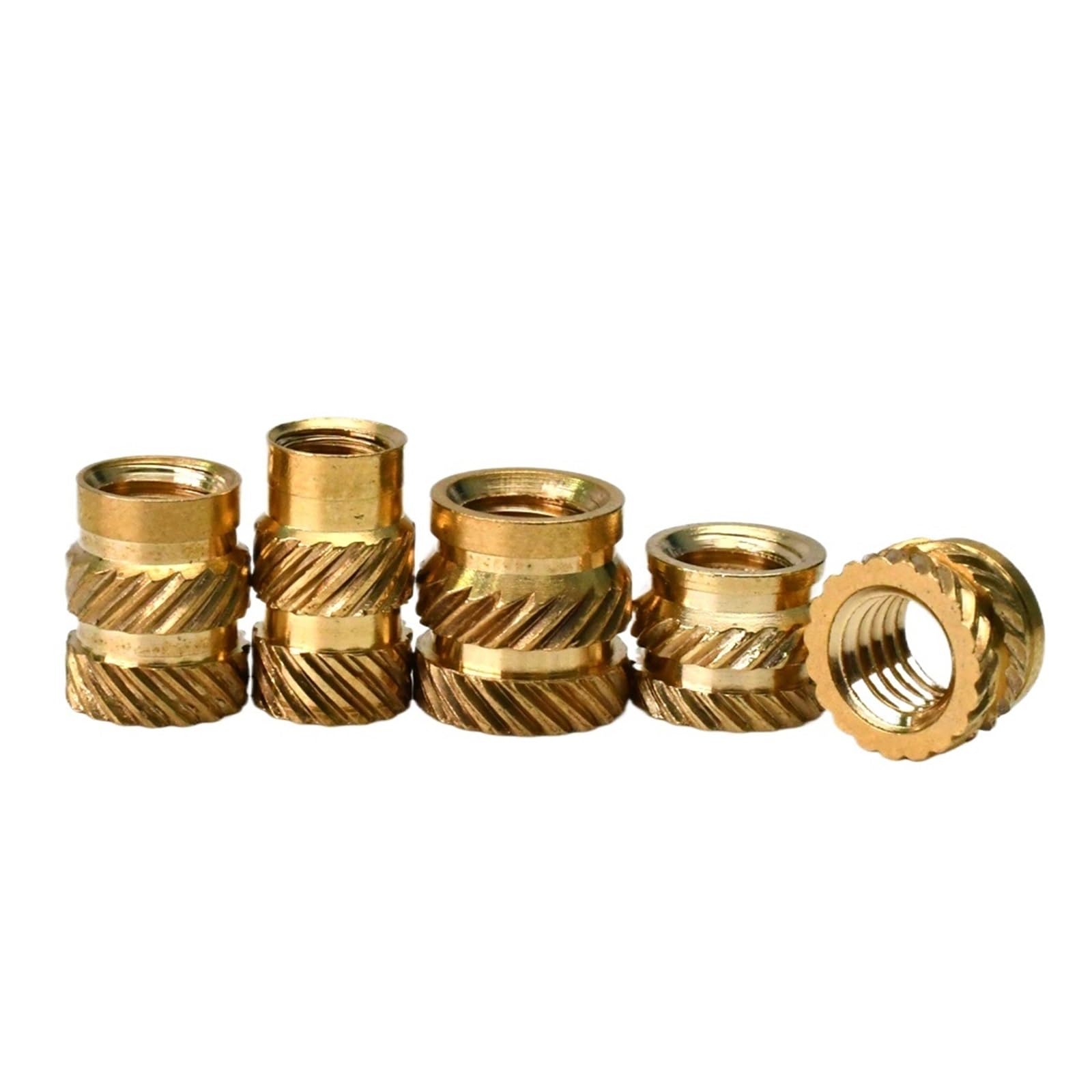 Insertos térmicos roscados, Insertos de rosca termofijados latón for impresión 3D, moleteados, dorados, varios tamaños, paquete 200(M6x5x8)
