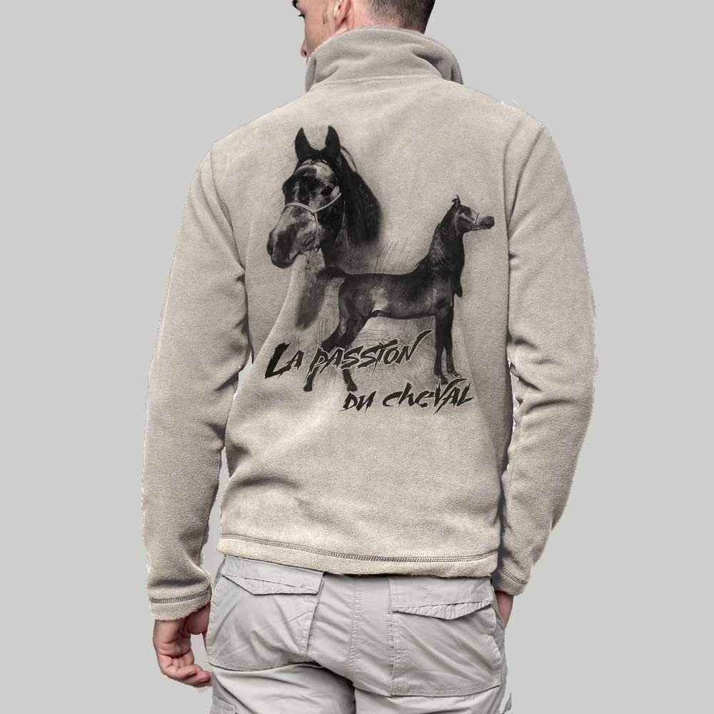 Giacca in pile con cavallo alezan personalizzato per Cavalier