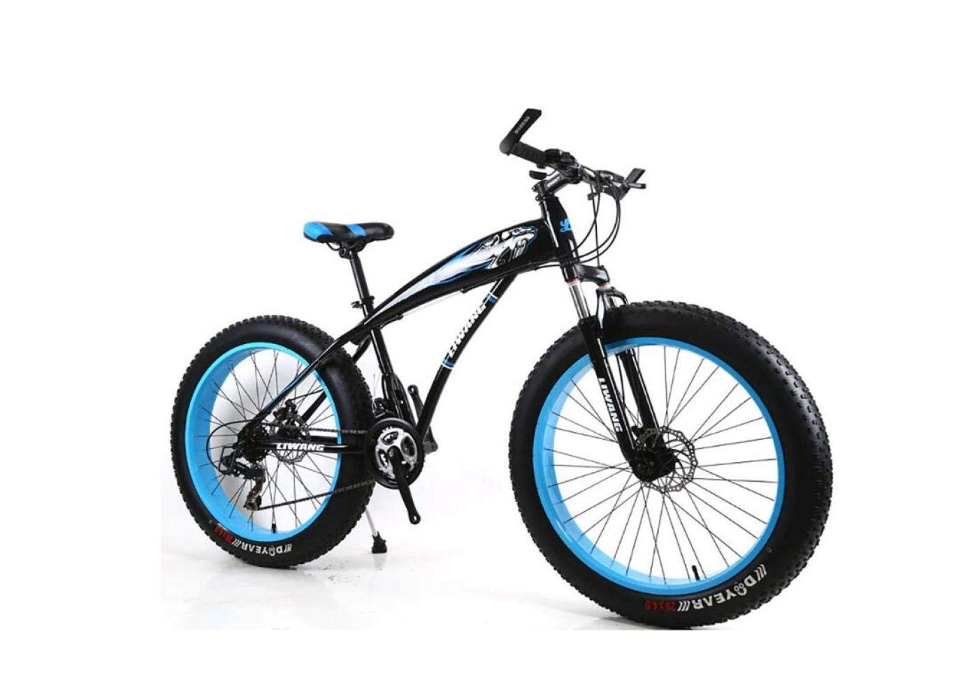 Vélo de Montagne pour Hommes, vélo de Montagne 7/21/24/27 Vitesses, 26 Pouces Fat Tire vélo de Route, pédales de vélo de Neige avec Freins à Disque et
